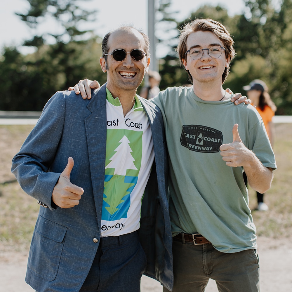 Avery and Dennis smiling in New Hampshire