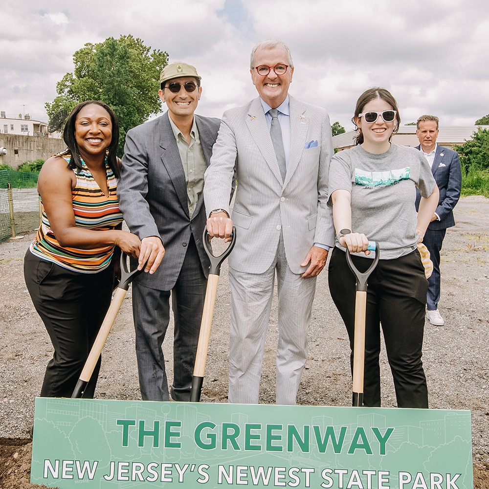 Greenway staff at New Jersey trail groundbreaking