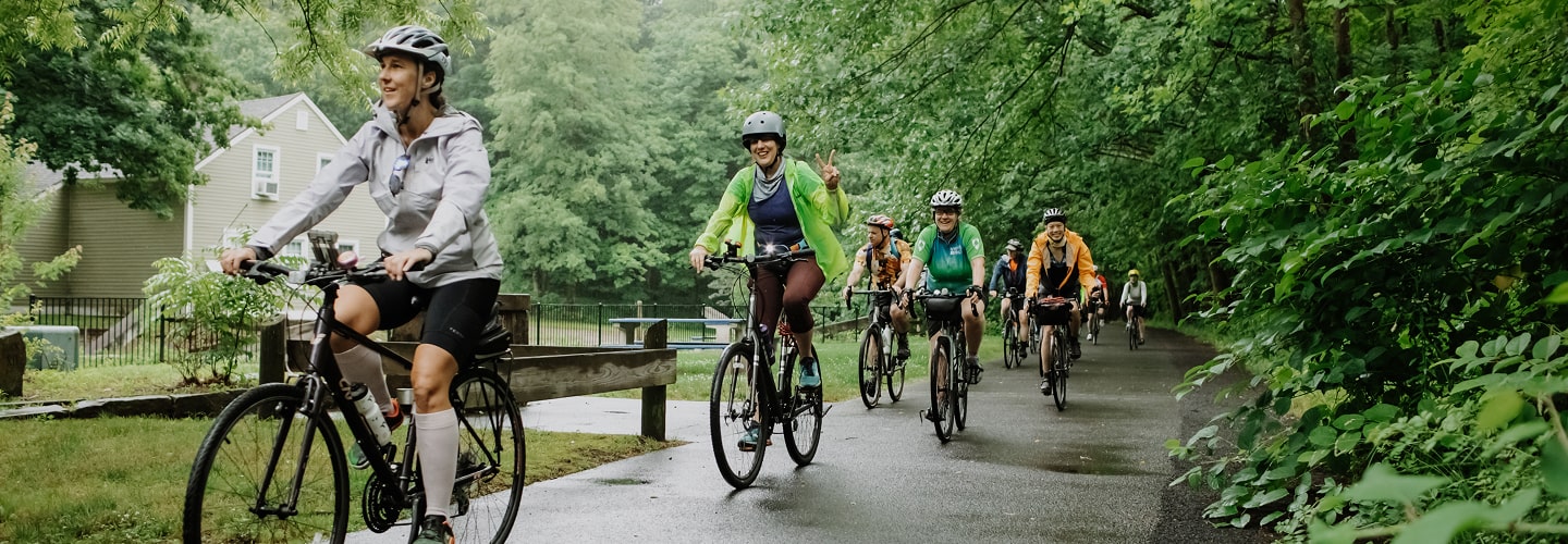 Cyclists on the trail.