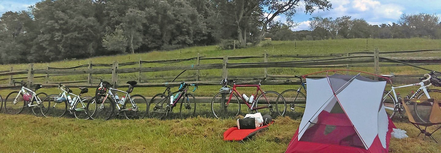 Bikepacking with a tent and bicycles