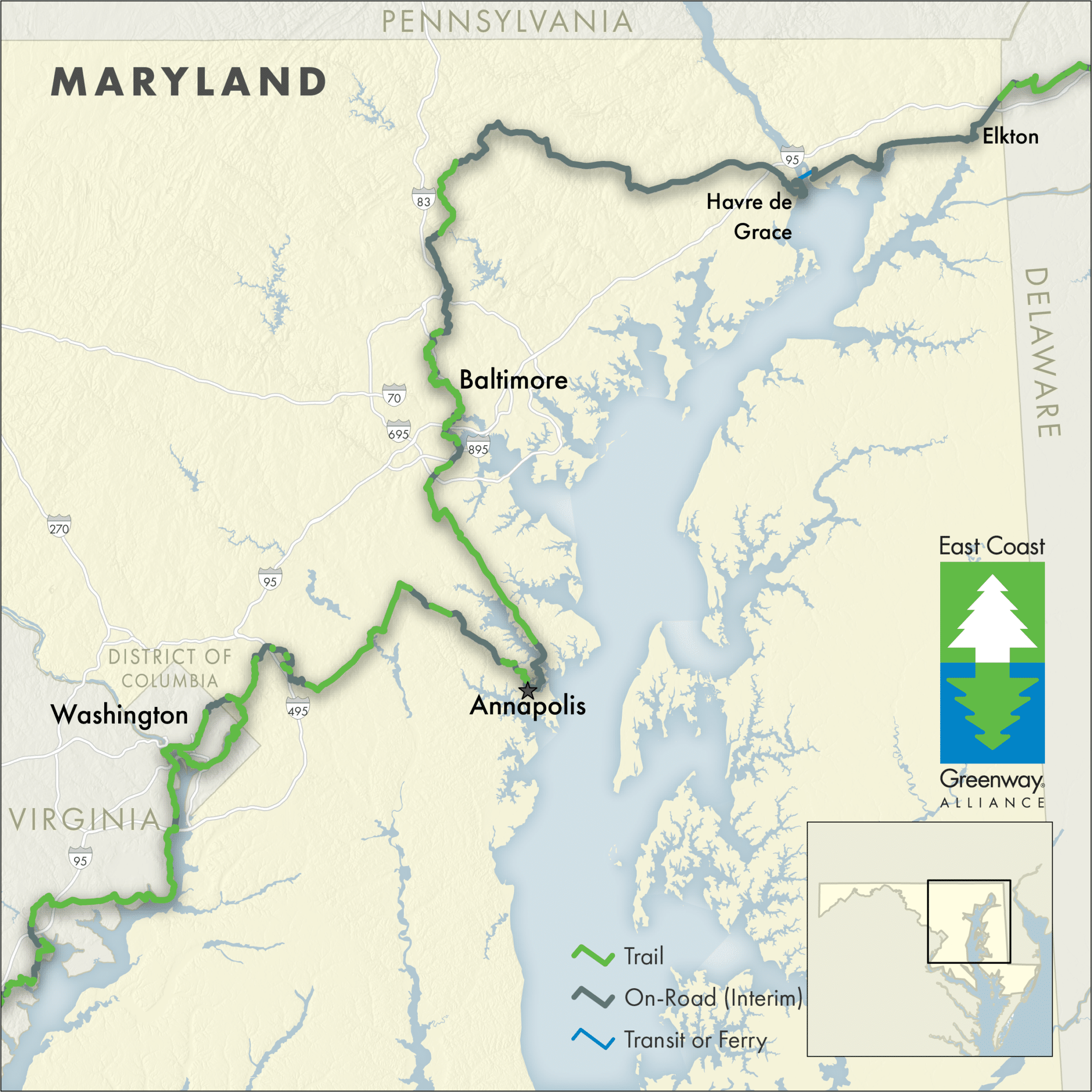 Maryland Greenway Map