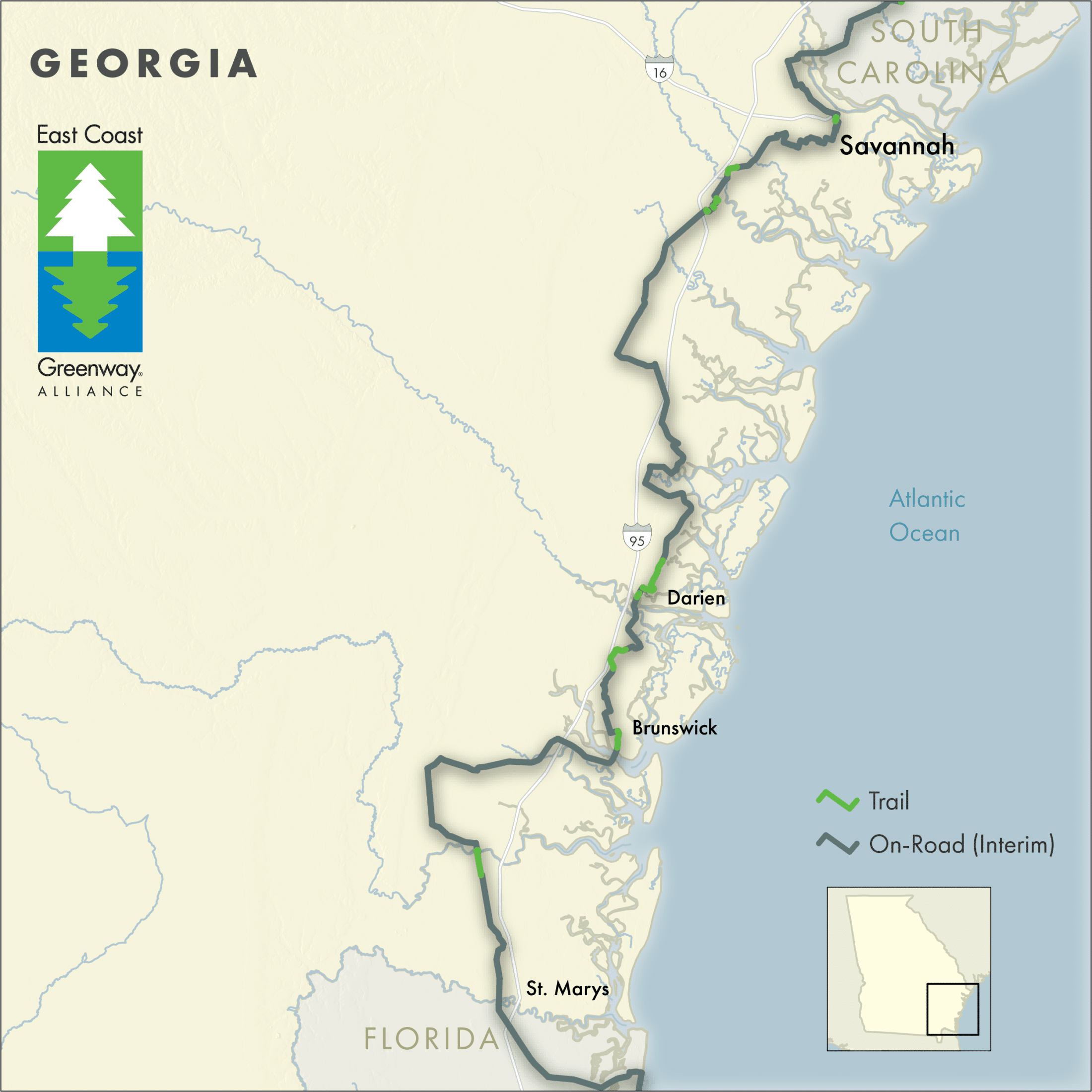 Georgia Greenway map