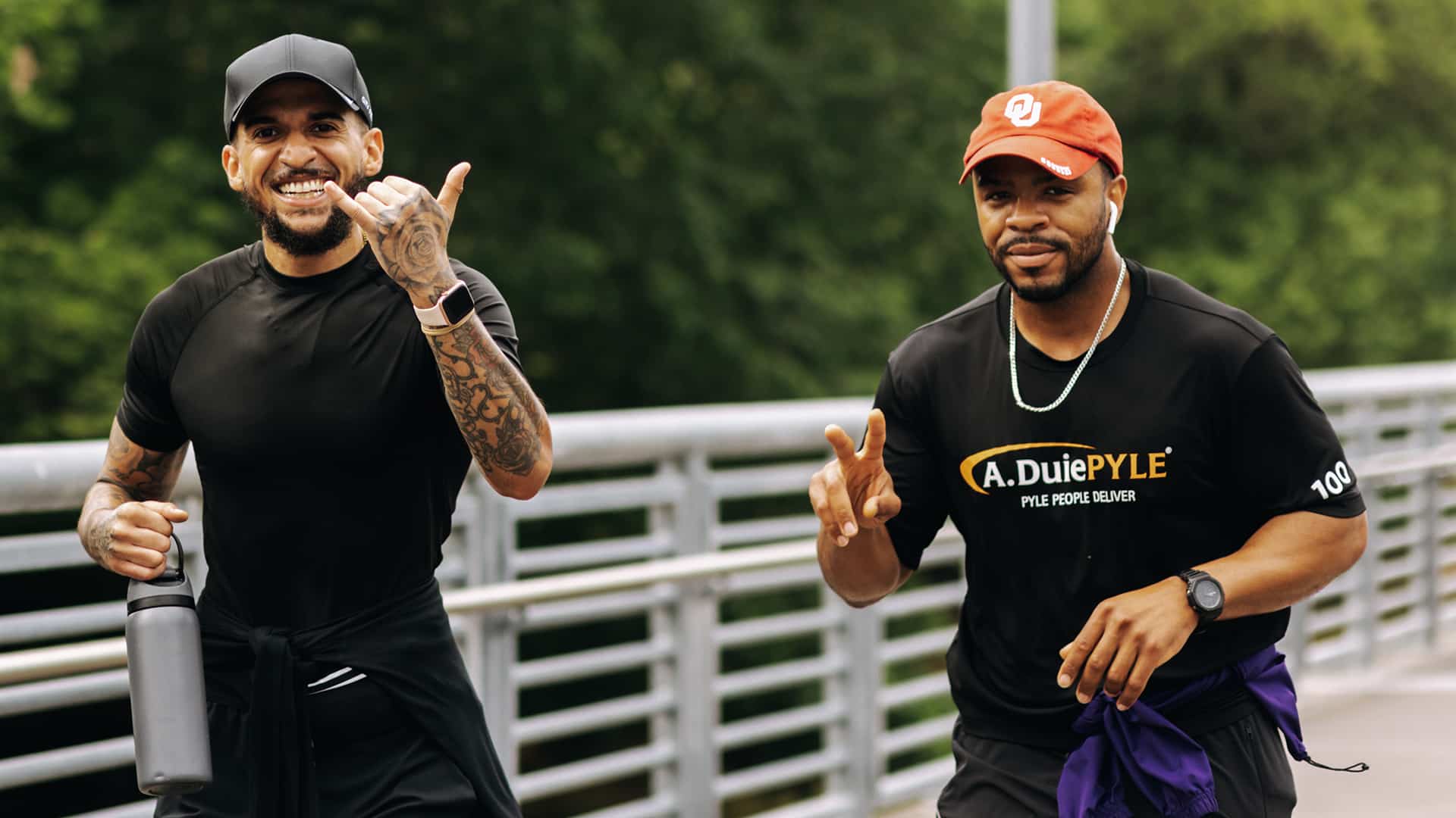 Smiling runners in Philadelphia