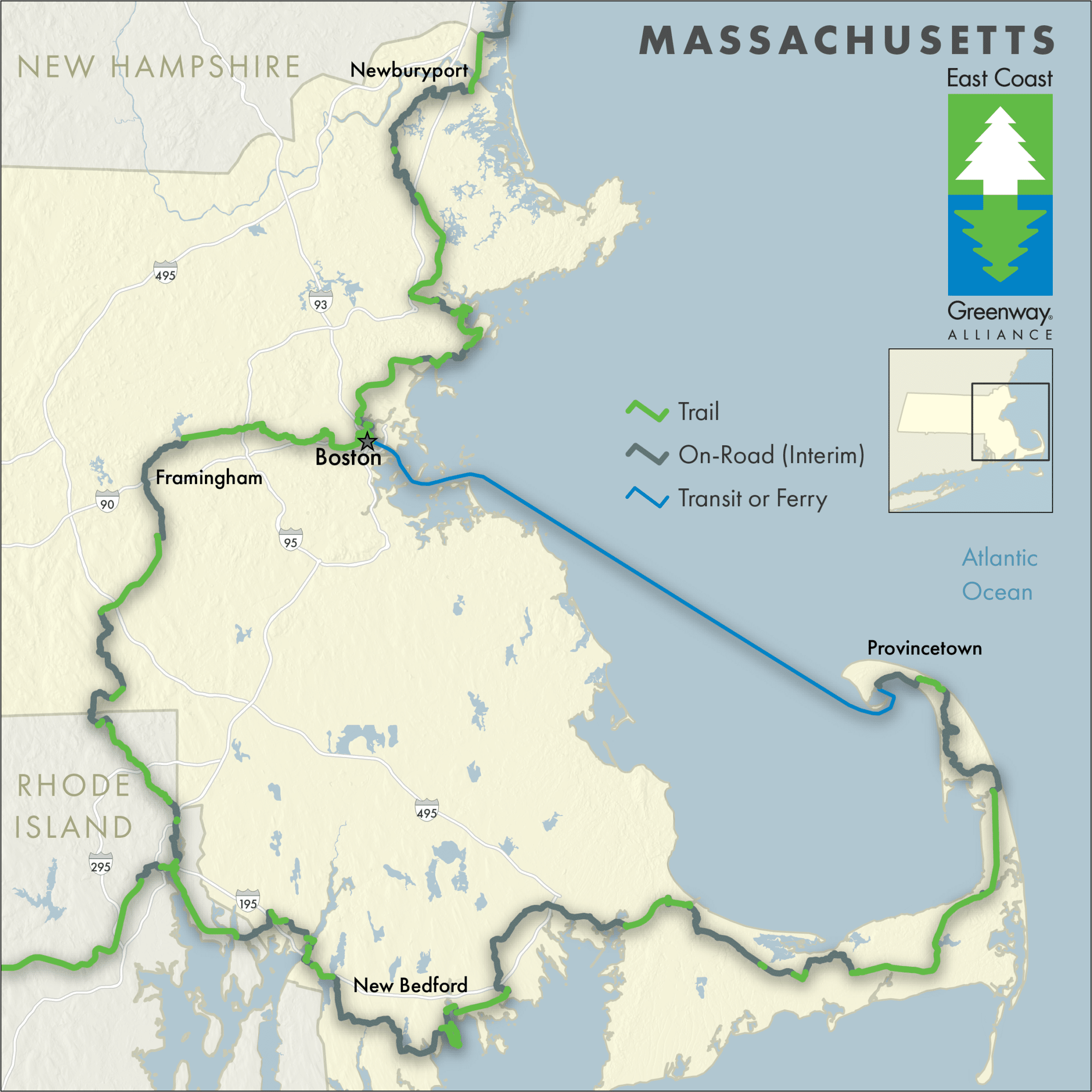Massachusetts Greenway Map