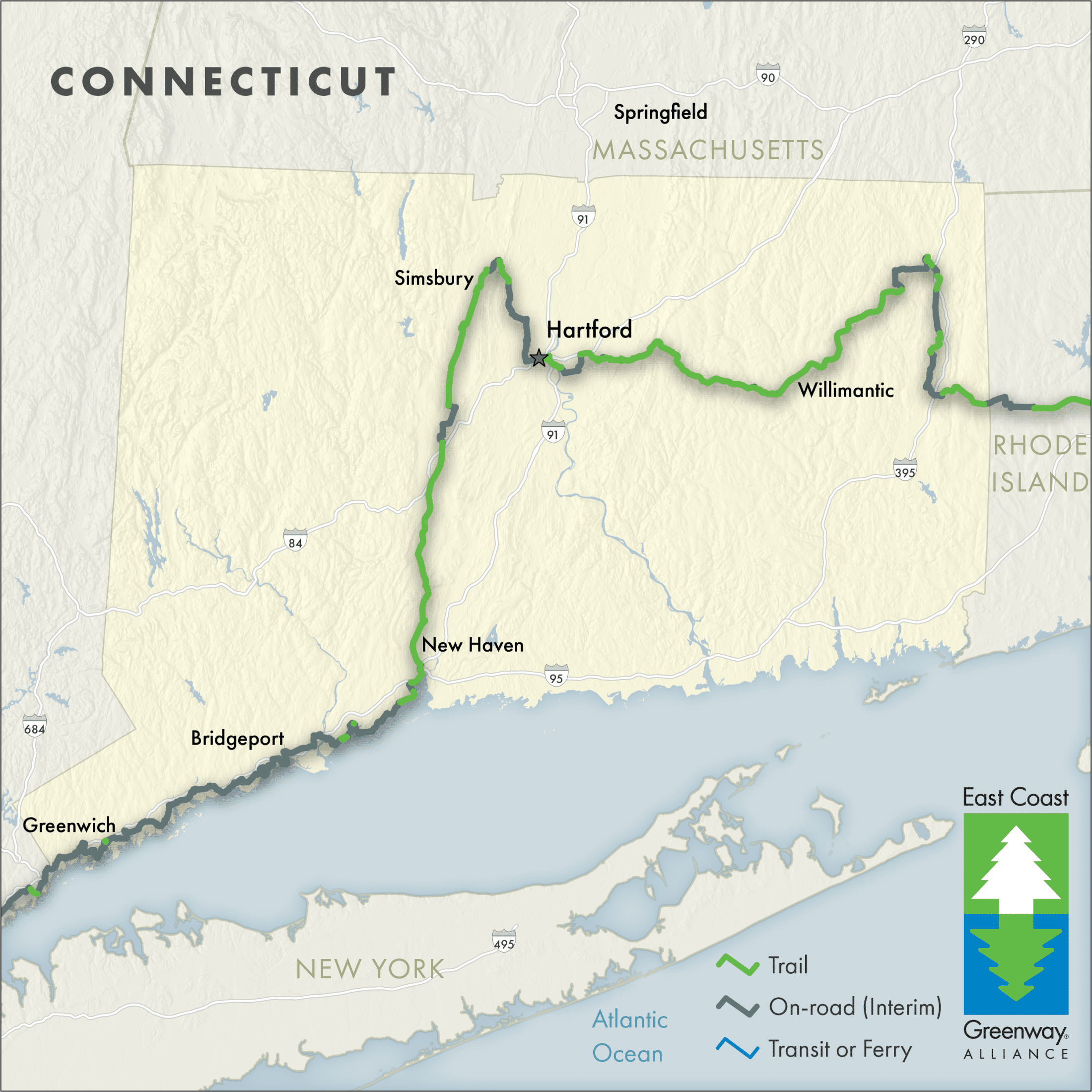 Connecticut Greenway Map