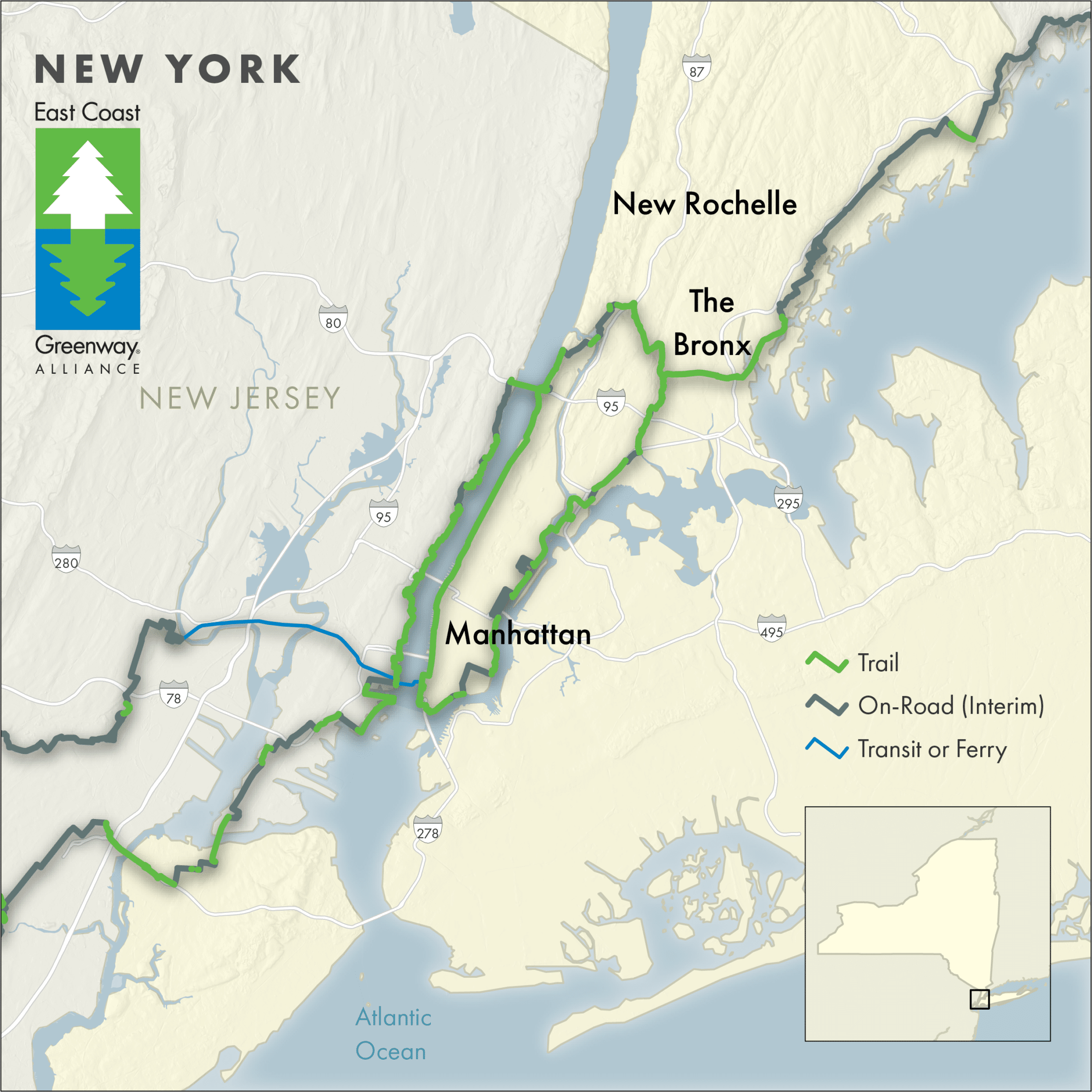 New York Greenway Map