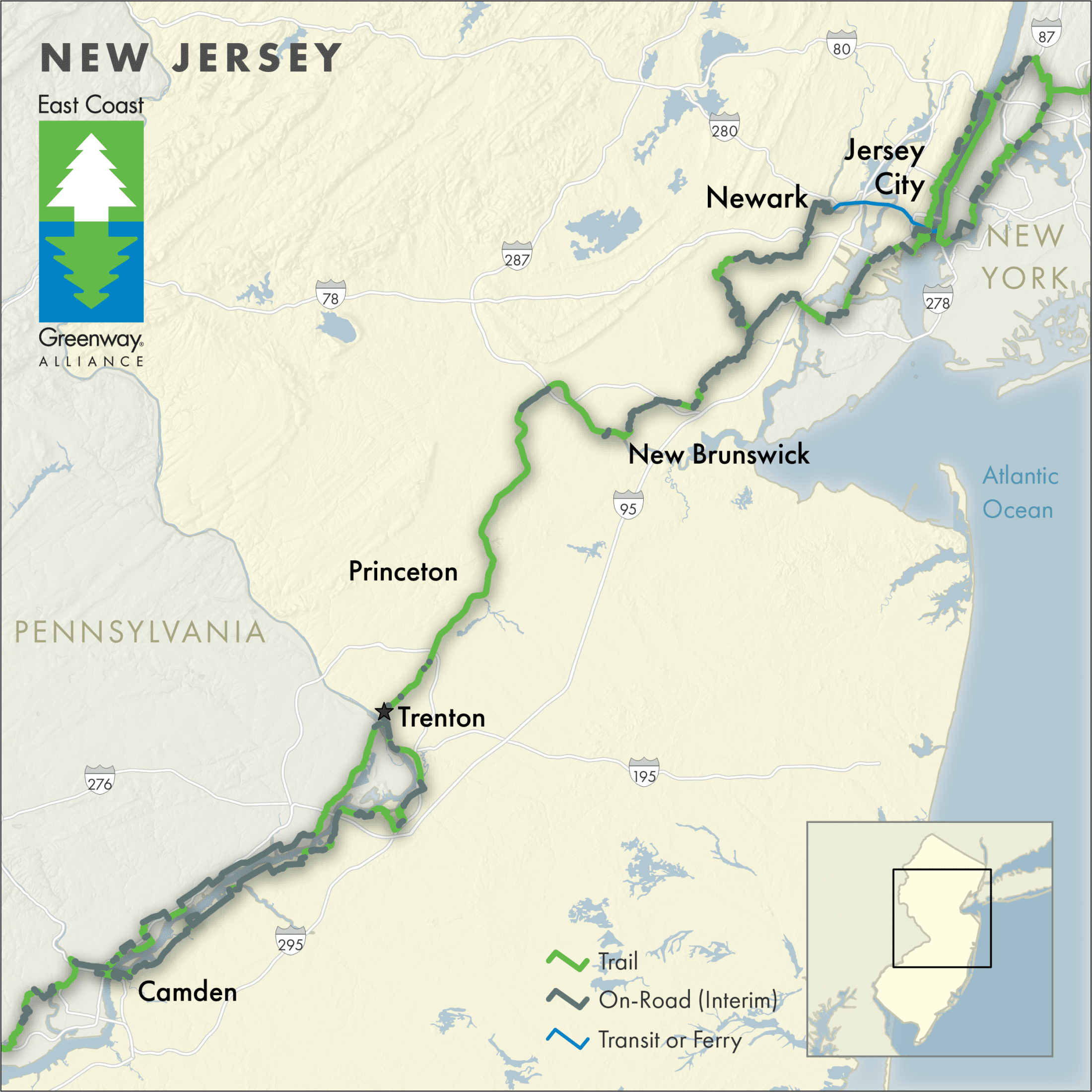 New Jersey Greenway Map