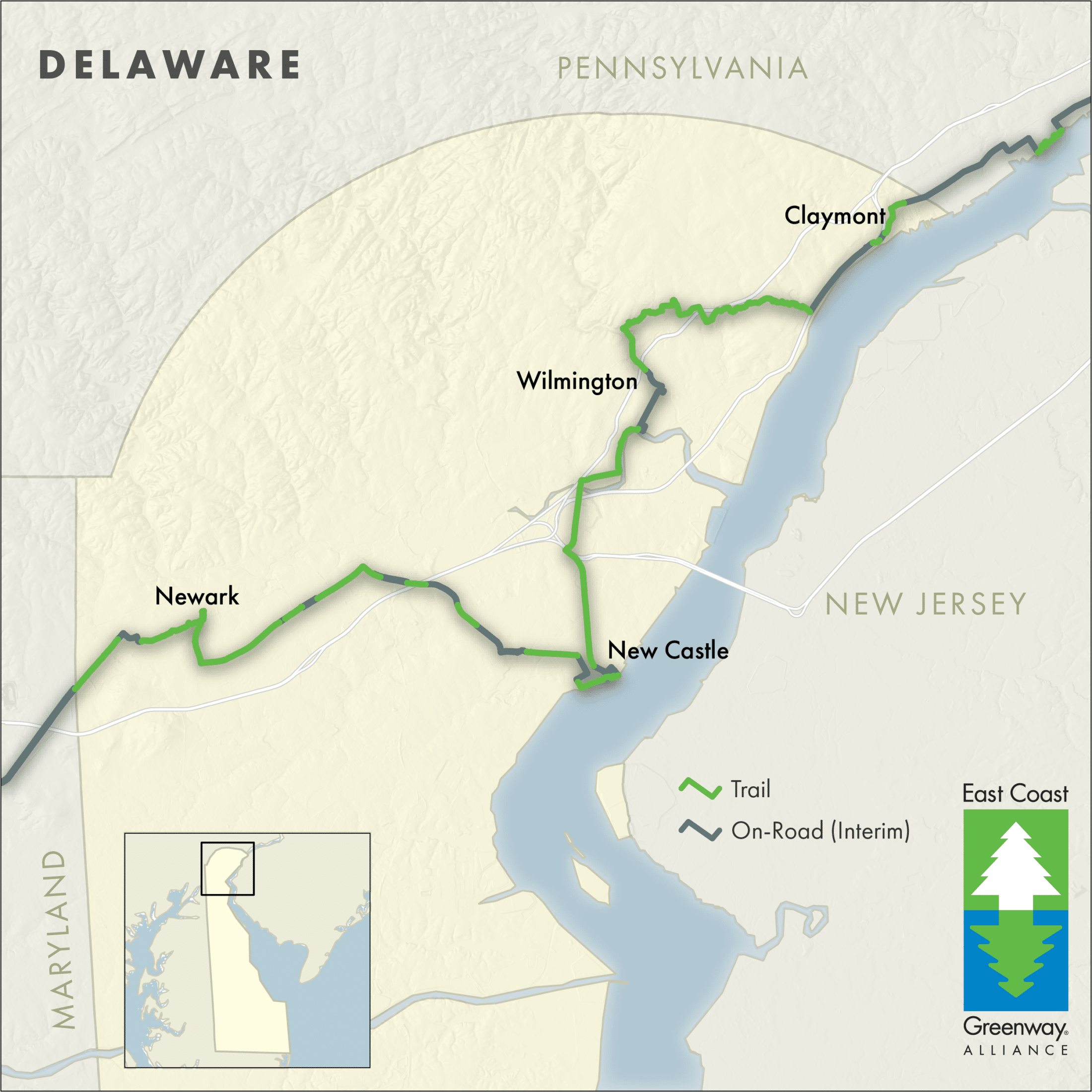 Delaware Greenway Map