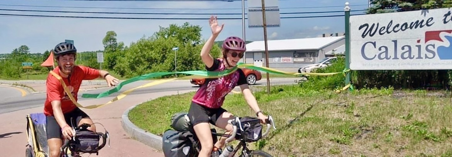 Cyclists reaching Calais Maine