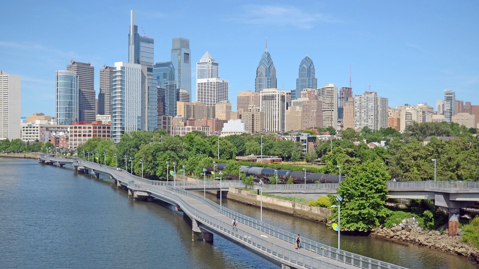 Schuylkill Banks Philadelphia Skyline View
