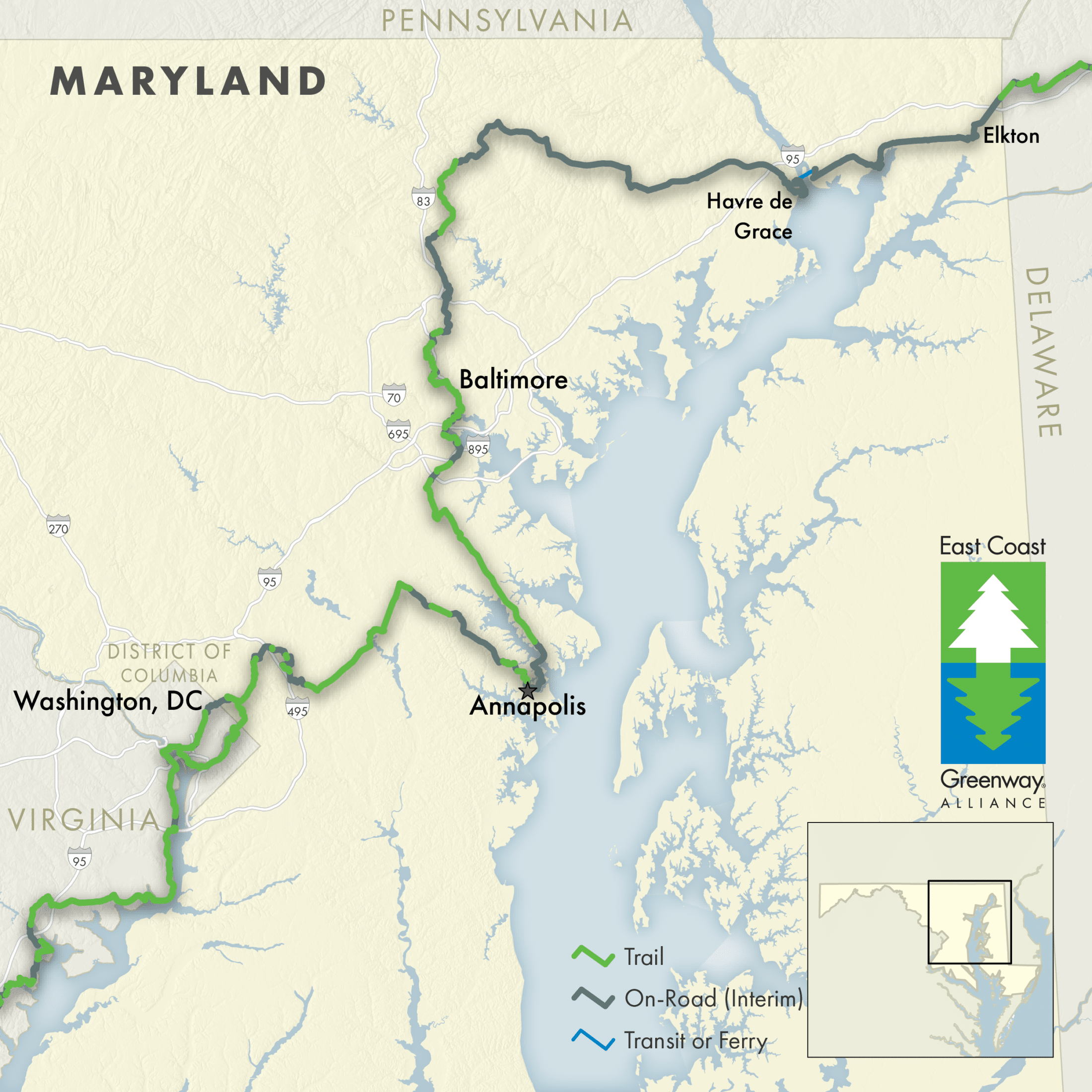 Maryland Greenway Map