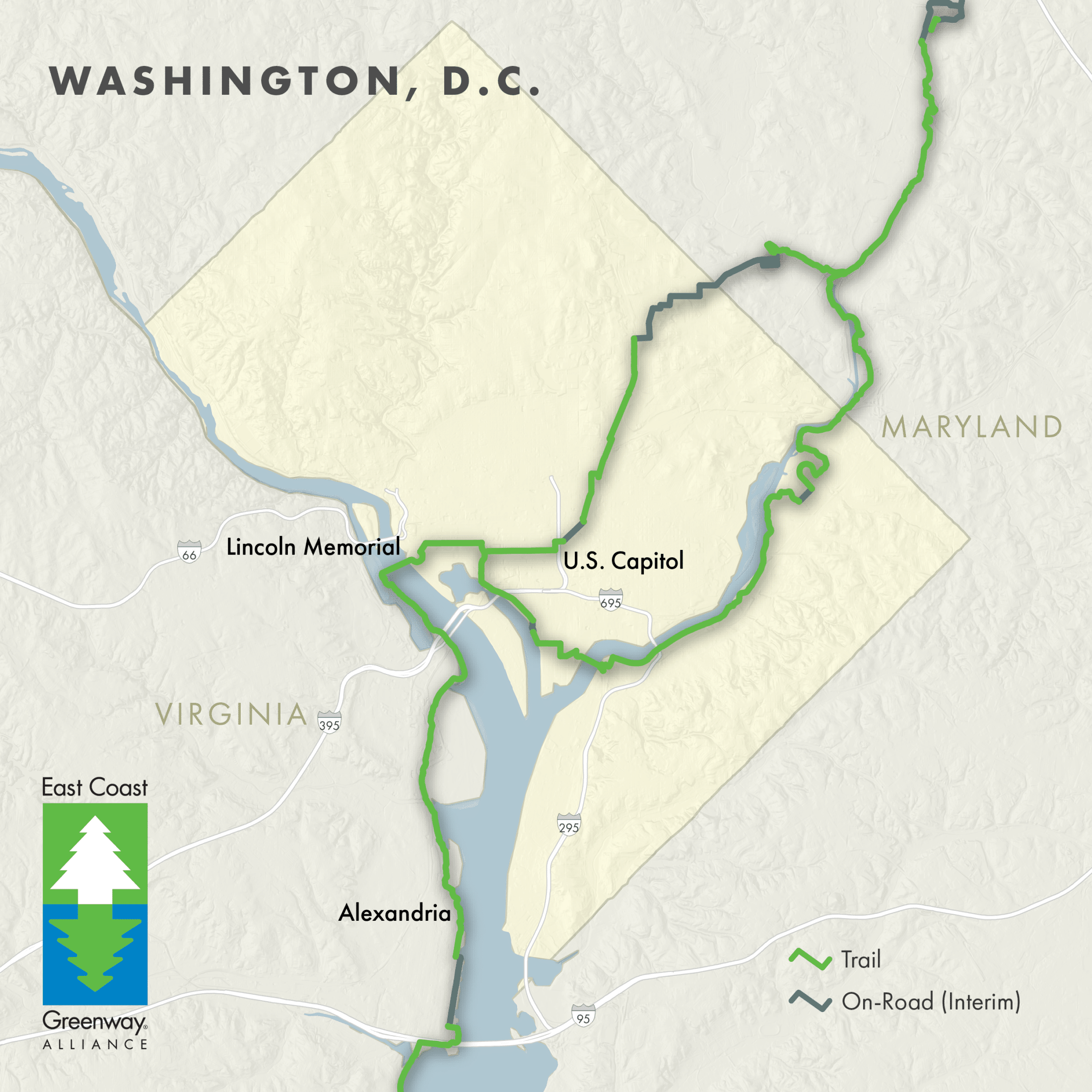 Washington, DC Greenway Map