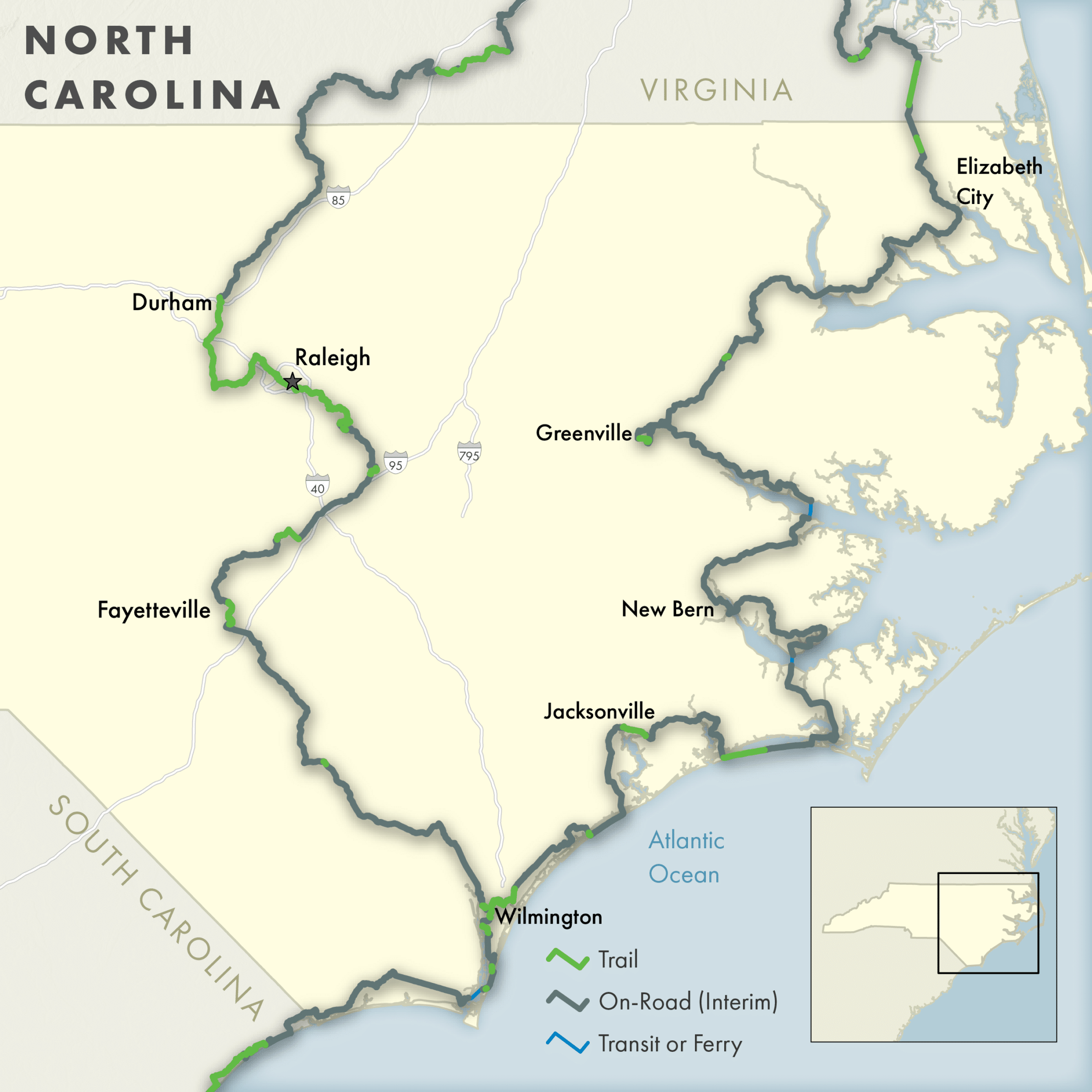 North Carolina Greenway Map