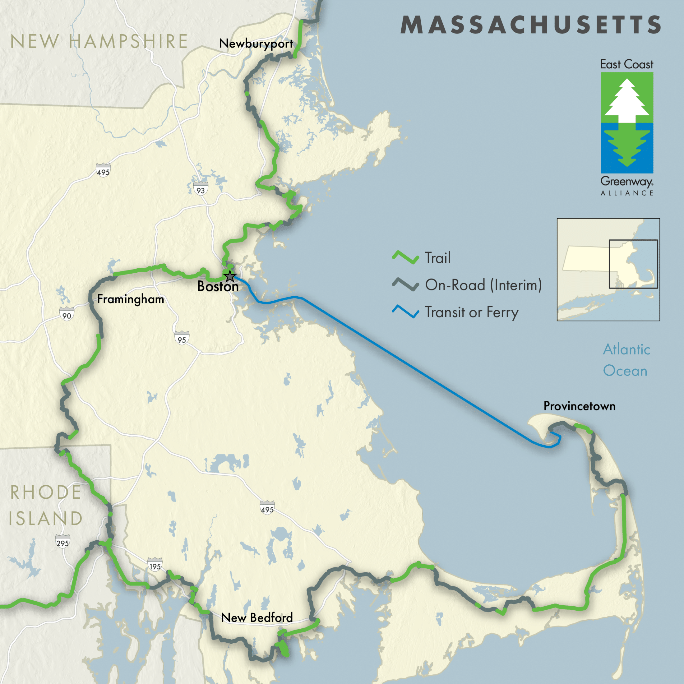 Massachusetts Greenway Map