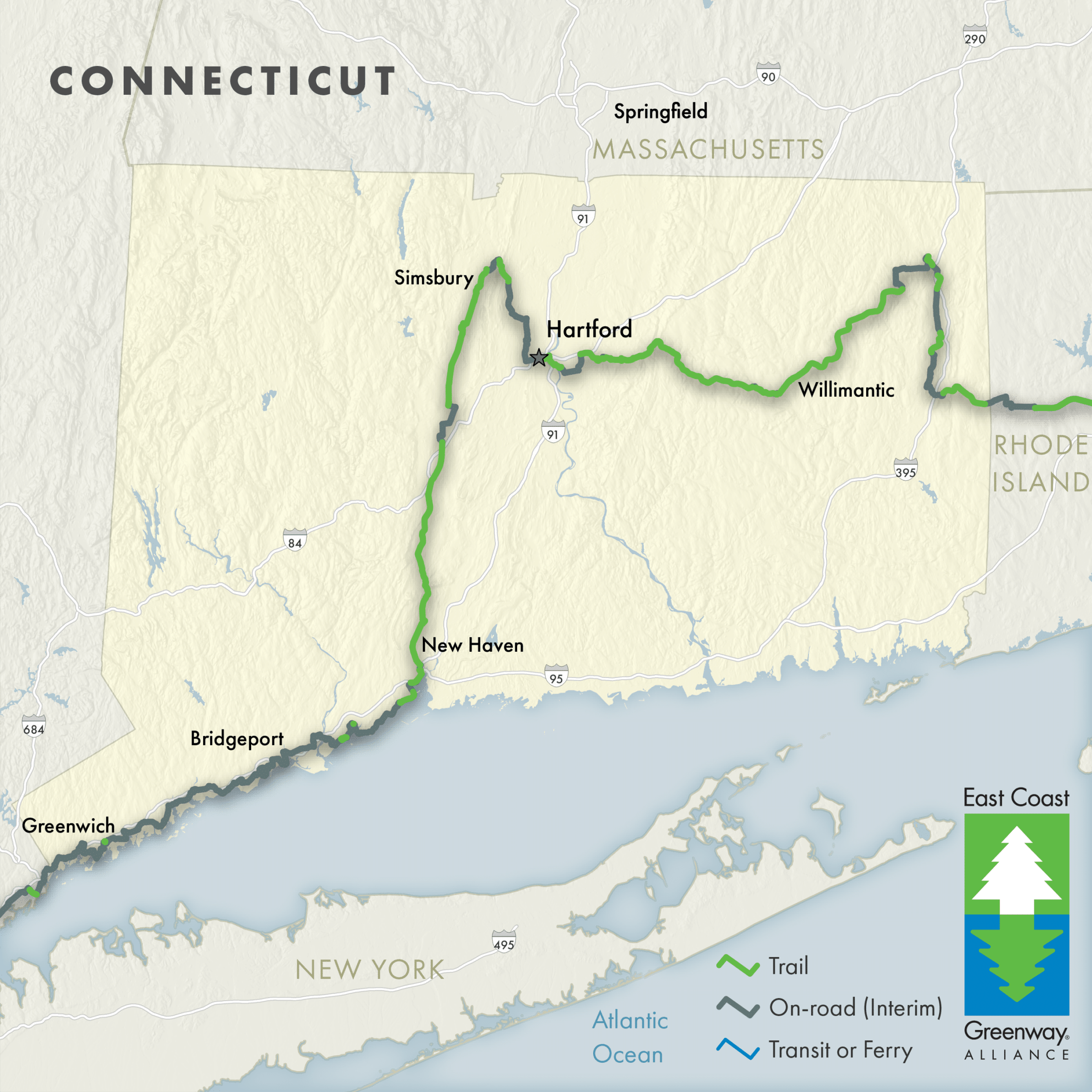 Connecticut Greenway Map