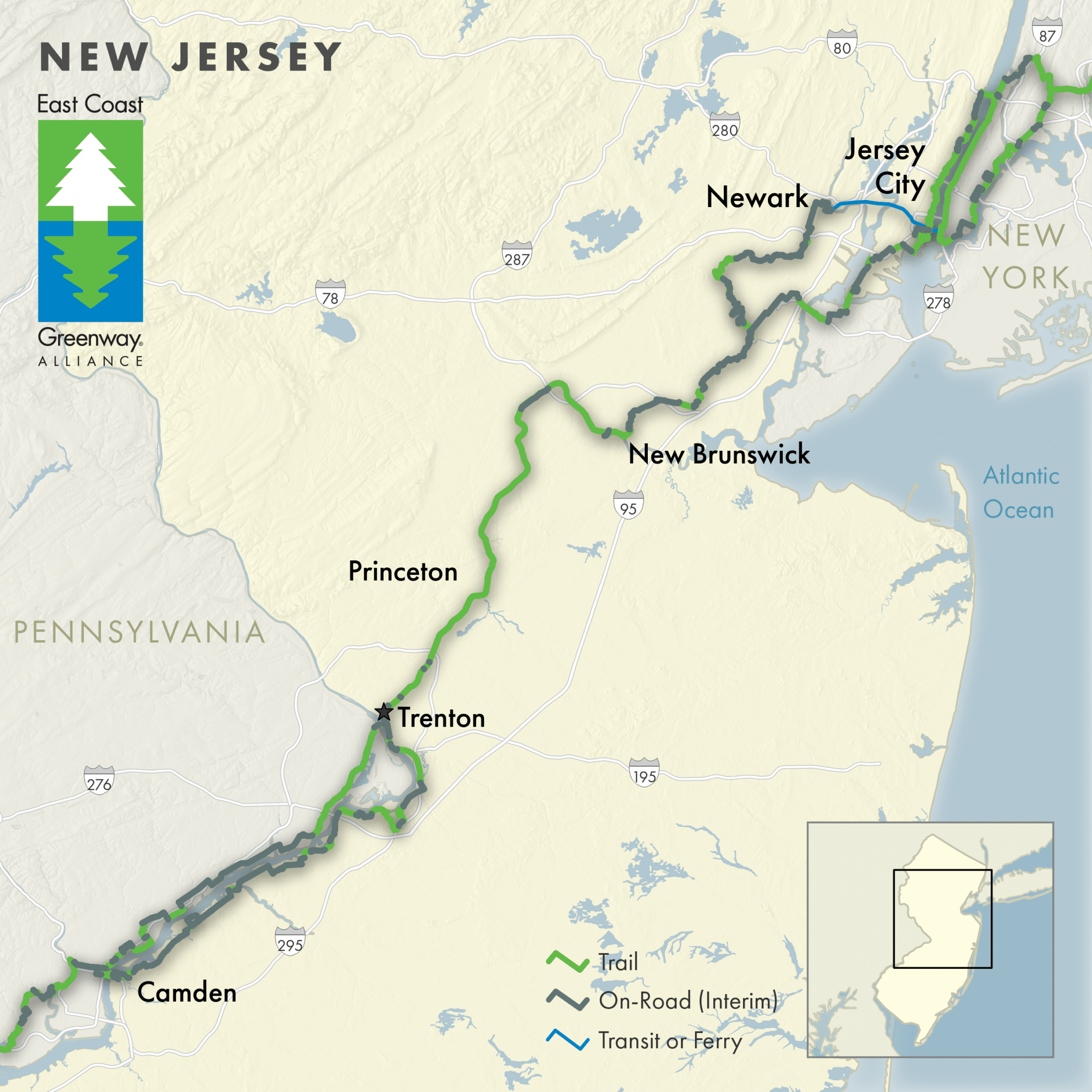 New Jersey Greenway Map