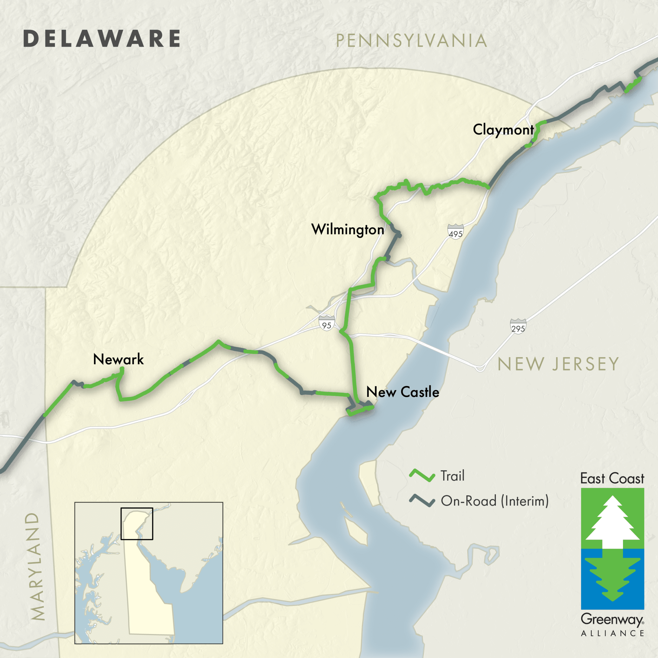 Delaware Greenway Map
